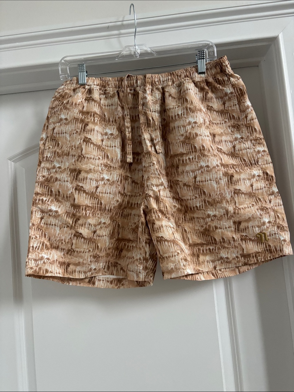 Nanushka Beige & Light Brown Patterned Swim Trunks